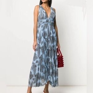 Sandro Blue Beathe Paisley Print Maxi Dress
